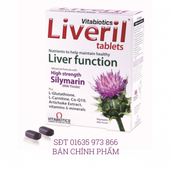 Giải độc gan: LIVERIL® VITABIOTICS, Hộp 30 Viên nén - Anh